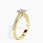 18kt Yellow Gold Lucent Side Channel Set Lab Diamond Ring standing product image one