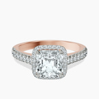 14kt Rose Gold Glowing Globe Halo Lab Diamond Ring front image