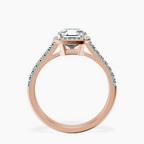 14kt Rose Gold Glowing Globe Halo Lab Diamond Ring side right image one