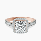 18kt Rose Gold Glowing Globe Halo Lab Diamond Ring front image