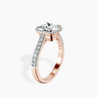 18kt Rose Gold Glowing Globe Halo Lab Diamond Ring standing product image one