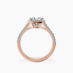 18kt Rose Gold Glowing Globe Halo Lab Diamond Ring side right image one