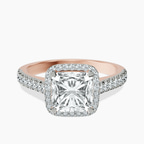14kt Rose Gold Glowing Globe Halo Lab Diamond Ring front image