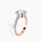 14kt Rose Gold Glowing Globe Halo Lab Diamond Ring standing product image one