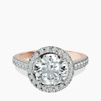 14kt Rose Gold Glowing Globe Halo Lab Diamond Ring front image