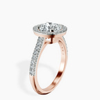 14kt Rose Gold Glowing Globe Halo Lab Diamond Ring standing product image one