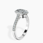 2.06 ct. oval Glowing Globe Halo Ring in platinum standing product image one