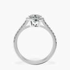 2.06 ct. oval Glowing Globe Halo Ring in platinum side right image one