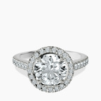14kt White Gold Glowing Globe Halo Lab Diamond Ring front image