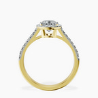2.06 ct. oval Glowing Globe Halo Ring in 10kt yellow gold side right image one