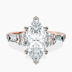 18kt Rose Gold Helia Tapered Baguette Lab Diamond Ring front image