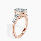 10kt Rose Gold Helia Tapered Baguette Lab Diamond Ring standing product image one