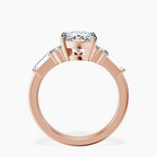 10kt Rose Gold Helia Tapered Baguette Lab Diamond Ring side right image one