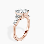 2.65 ct. radiant Helia Tapered Baguette Lab Diamond Ring in 18kt rose gold standing product image one