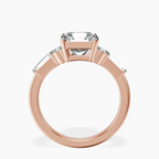 2.65 ct. radiant Helia Tapered Baguette Lab Diamond Ring in 18kt rose gold side right image one