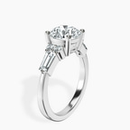 10kt White Gold Helia Tapered Baguette Lab Diamond Ring standing product image one