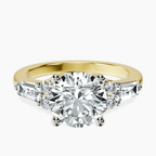 18kt Yellow Gold Helia Tapered Baguette Lab Diamond Ring front image