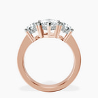 1.43 ct. marquise Desdemona Round Three Stone Lab Diamond Ring in 10kt rose gold side right image one