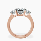 14kt Rose Gold Desdemona Round Three Stone Lab Diamond Ring side right image one