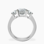 Platinum Desdemona Round Three Stone Lab Diamond Ring side right image one