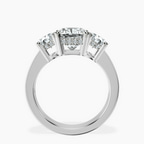 Platinum Desdemona Round Three Stone Lab Diamond Ring side right image one