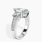 Platinum Desdemona Round Three Stone Lab Diamond Ring standing product image one