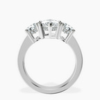 Platinum Desdemona Round Three Stone Lab Diamond Ring side right image one