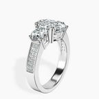 Platinum Desdemona Round Three Stone Lab Diamond Ring standing product image one