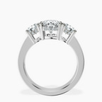 Platinum Desdemona Round Three Stone Lab Diamond Ring side right image one