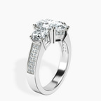 Platinum Desdemona Round Three Stone Lab Diamond Ring standing product image one