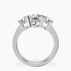 Platinum Desdemona Round Three Stone Lab Diamond Ring side right image one