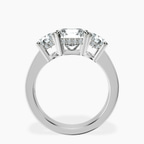 Platinum Desdemona Round Three Stone Lab Diamond Ring side right image one