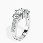 1.41 ct. round Desdemona Round Three Stone Lab Diamond Ring in 18kt white gold standing product image one