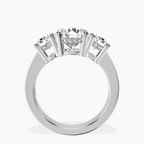 1.41 ct. round Desdemona Round Three Stone Lab Diamond Ring in 18kt white gold side right image one