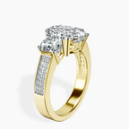 2.06 ct. oval Desdemona Round Three Stone Lab Diamond Ring in 14kt yellow gold standing product image one