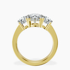 2.06 ct. oval Desdemona Round Three Stone Lab Diamond Ring in 14kt yellow gold side right image one
