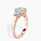 10kt Rose Gold Evelina Round Three Stone Lab Diamond Ring standing product image one