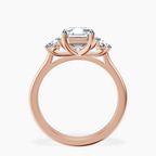 10kt Rose Gold Evelina Round Three Stone Lab Diamond Ring side right image one