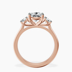 18kt Rose Gold Evelina Round Three Stone Lab Diamond Ring side right image one