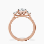 10kt Rose Gold Evelina Round Three Stone Lab Diamond Ring side right image one