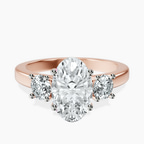 14kt Rose Gold Evelina Round Three Stone Lab Diamond Ring front image