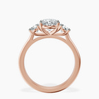 14kt Rose Gold Evelina Round Three Stone Lab Diamond Ring side right image one