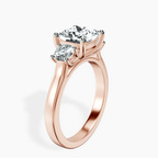 10kt Rose Gold Evelina Round Three Stone Lab Diamond Ring standing product image one