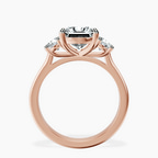 10kt Rose Gold Evelina Round Three Stone Lab Diamond Ring side right image one