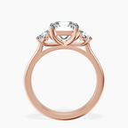 18kt Rose Gold Evelina Round Three Stone Lab Diamond Ring side right image one