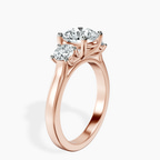 14kt Rose Gold Evelina Round Three Stone Lab Diamond Ring standing product image one