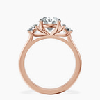 14kt Rose Gold Evelina Round Three Stone Lab Diamond Ring side right image one