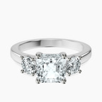 10kt White Gold Evelina Round Three Stone Lab Diamond Ring front image