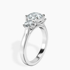 10kt White Gold Evelina Round Three Stone Lab Diamond Ring standing product image one