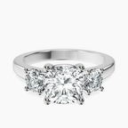 10kt White Gold Evelina Round Three Stone Lab Diamond Ring front image